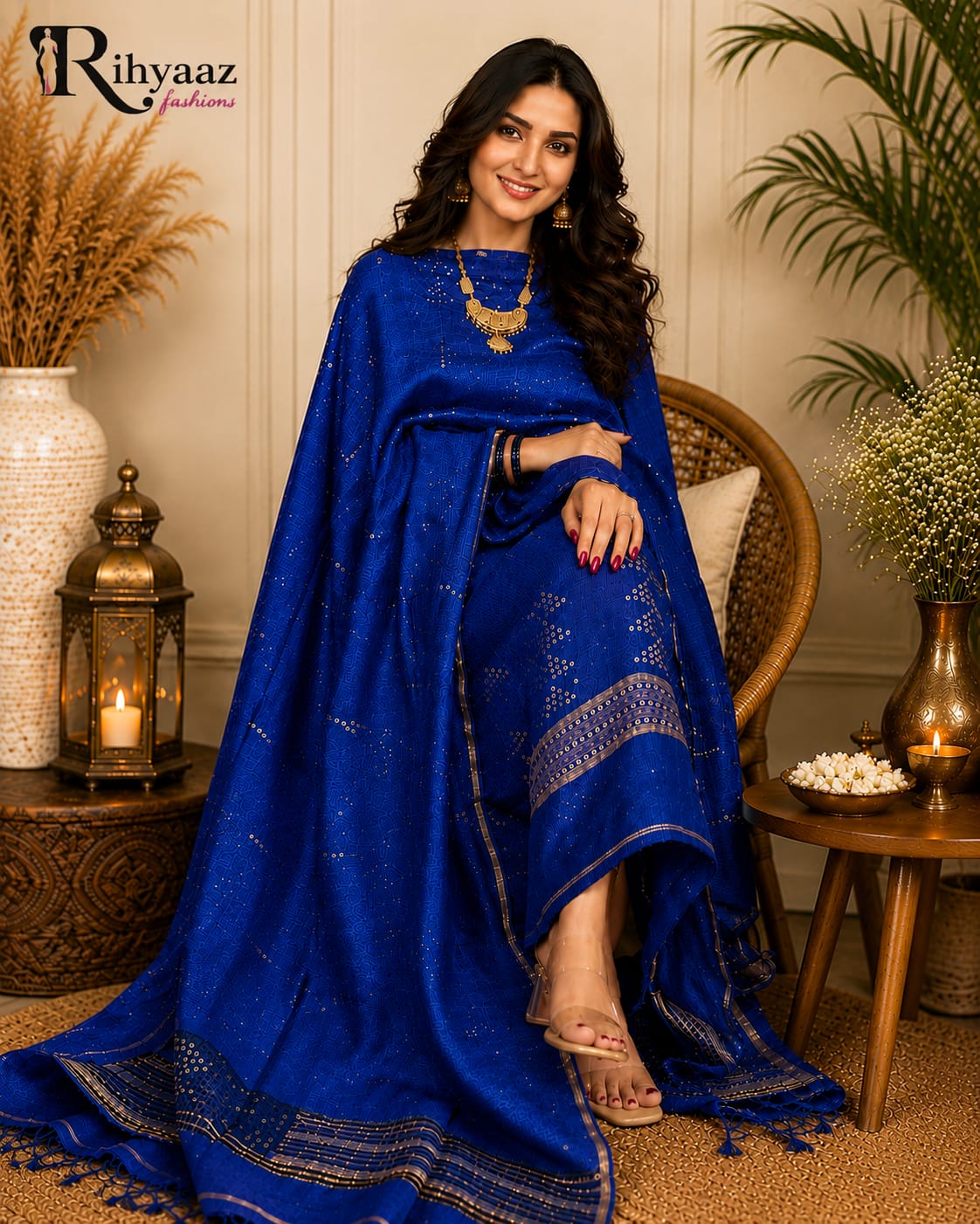 𝓝𝓪𝓳𝓪𝓶 silk linen sequin weaved dress featuring intricate double-weaved silk sequin detailing, crafted by Rihyaaz Fashions.