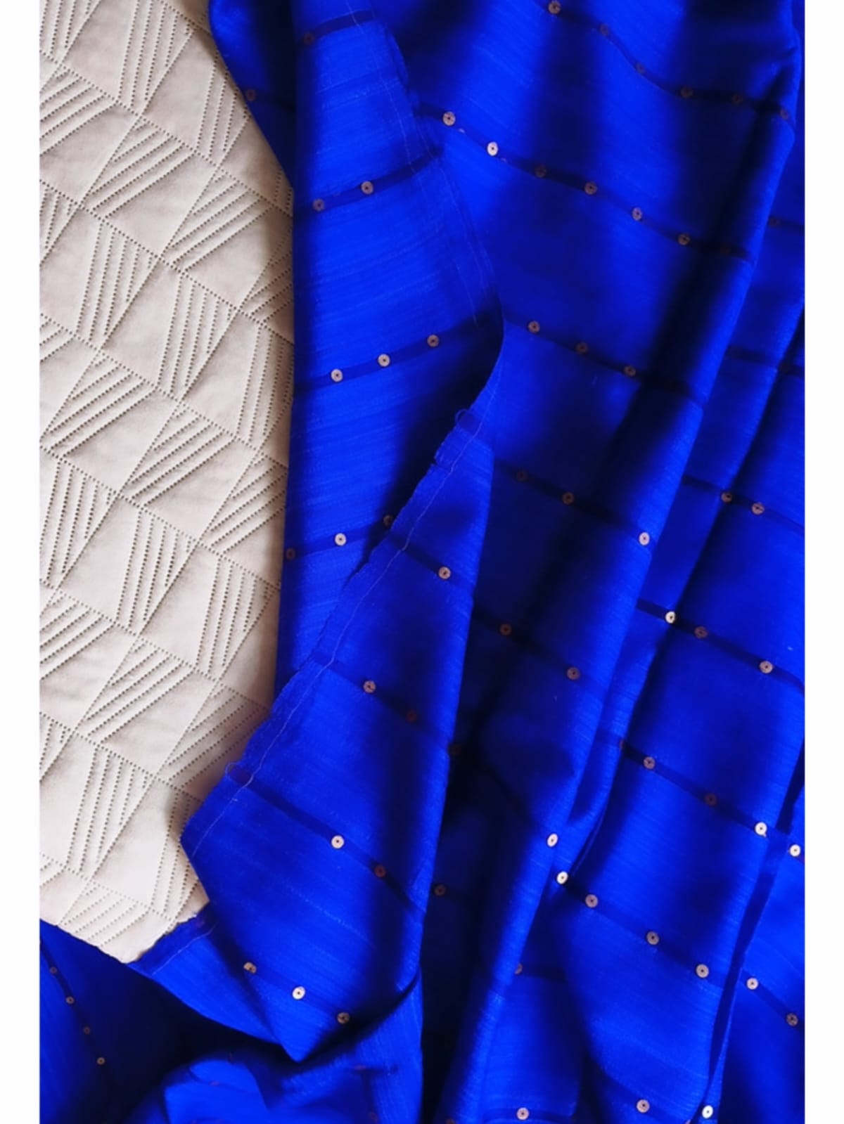 Doriya - Sequin Panel Matka Silk Saree with Resham Weaving and Paithani Anchal by Rihyaaz, premium handwoven festive silk saree for weddings and traditional occasions.