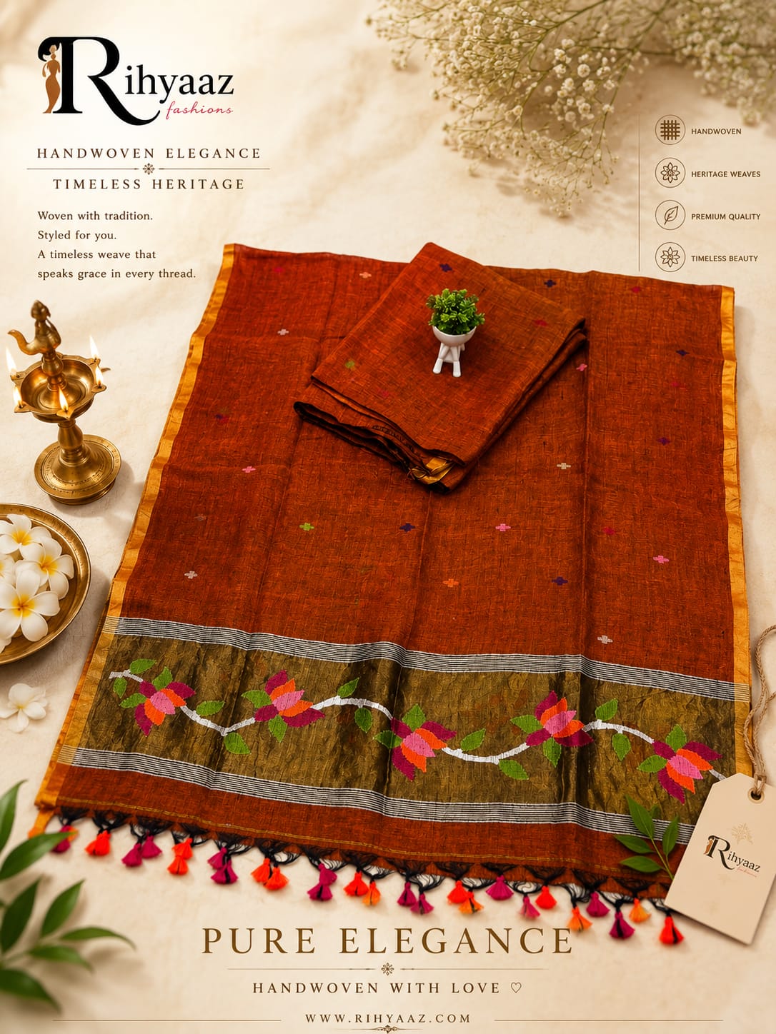 Kanaklatha Paithani palla lotus Jamdani dupatta multicolour buta weaved suit by Rihyaaz