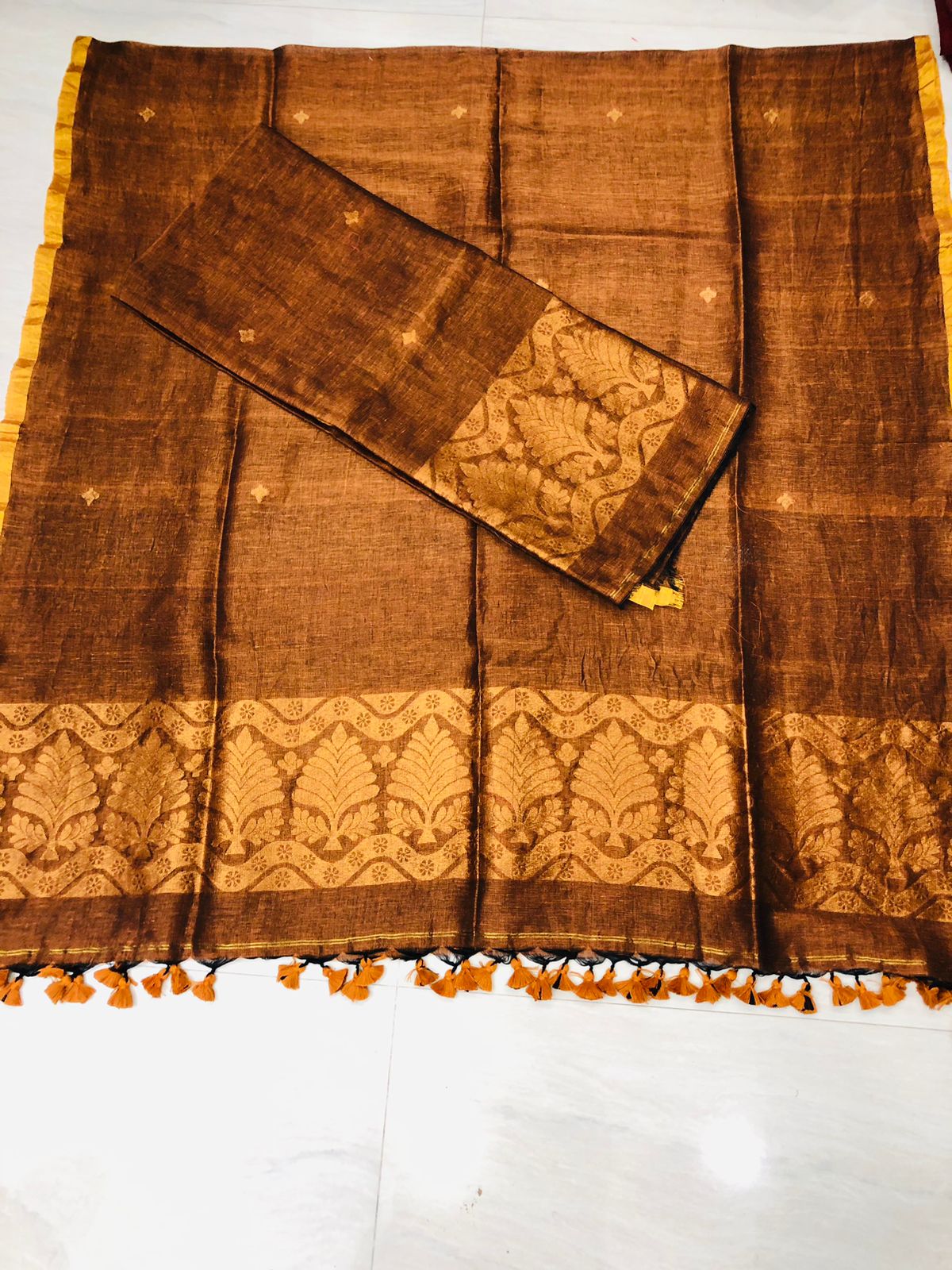 Kanchan - Premium Handwoven Linen Suit Set by Rihyaaz featuring elegant handcrafted linen fabric with traditional Indian weaving, luxury ethnic wear for festive, office, and casual occasions.