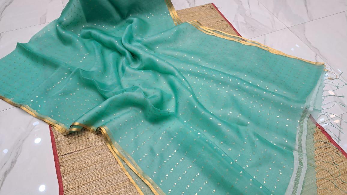 ✨ 𝓢𝓲𝓽𝓪𝓻𝓪  – Resham Silk Sequin Weaved Jamdani Saree | Premium Handwoven Luxury | Rihyaaz✨