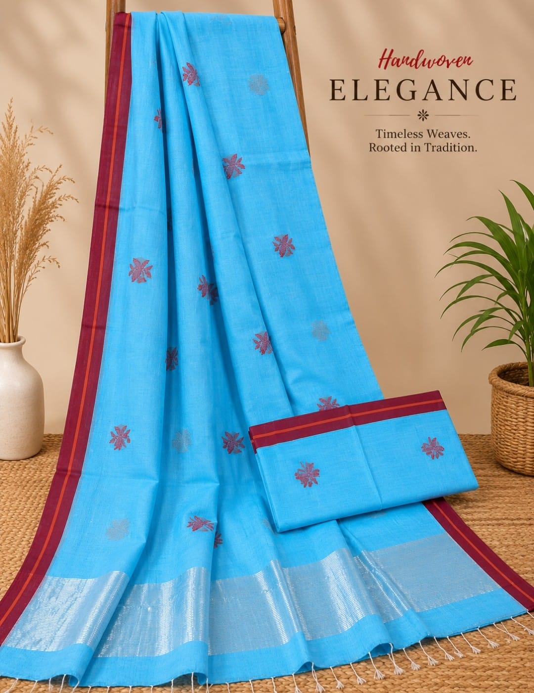 Tini by Rihyaaz – Elegant Mul Cotton Weaved Jamdani Suit with all-over delicate traditional Jamdani motifs, intricate woven detailing, soft breathable texture and timeless handloom-inspired craftsmanship.