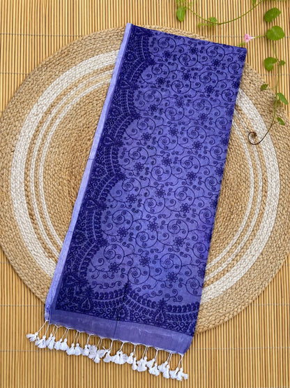 Authentic pure cotton special all-over stitch Chikankari saree in premium quality Mul Cotton by Rihyaaz