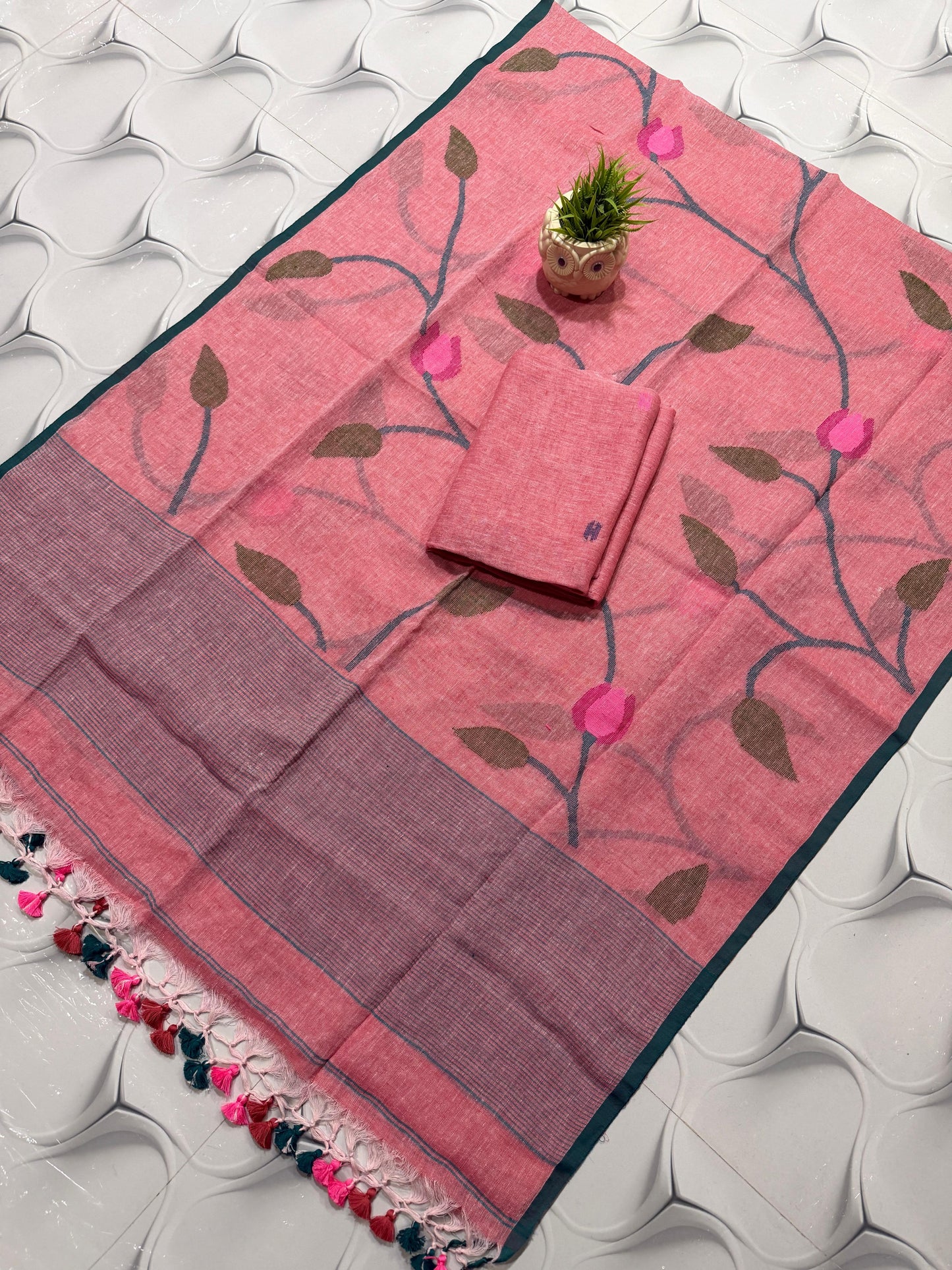 🍁 Pure Joyshree Linen Jamdani Handwoven Suits 🍁| Rihyaaz