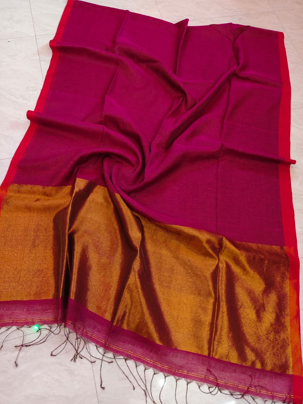 Premium Silk Linen Saree by RIHYAAZ, available in multiple colours with elegant drape and running blouse piece