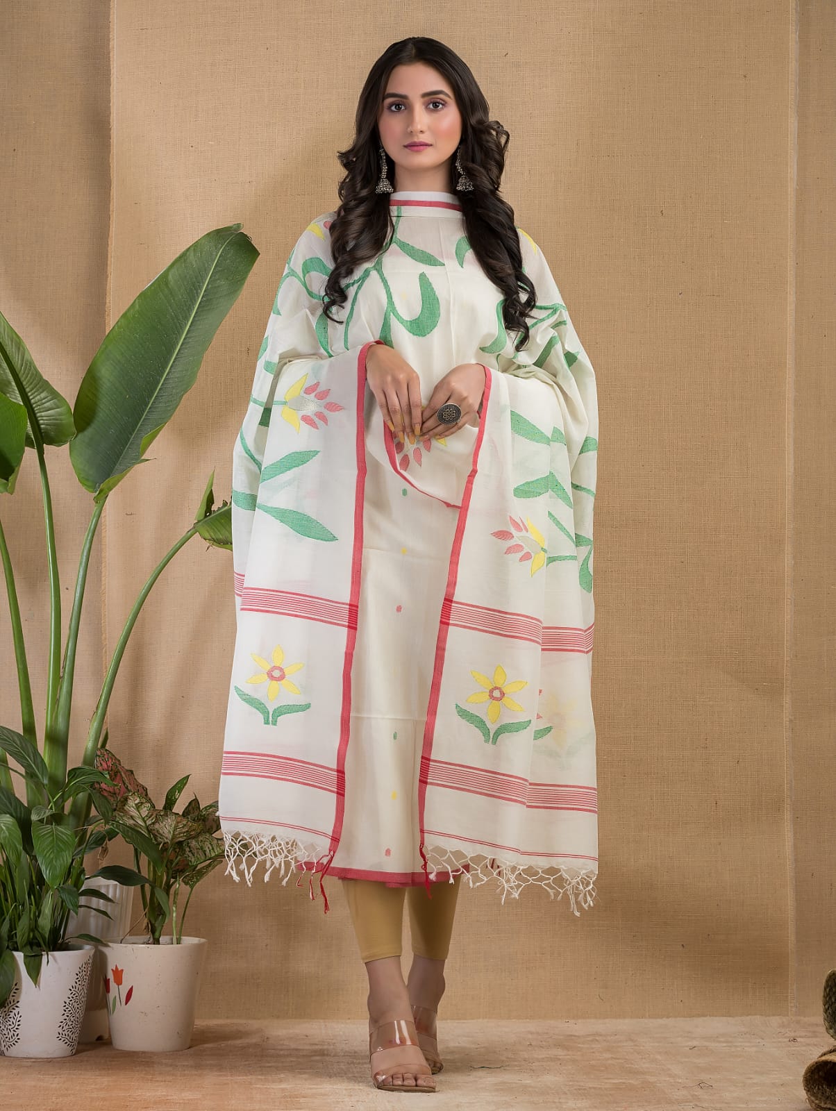 🌸Tantuj Lata — Jamdani Cotton Suit Set | Rihyaaz