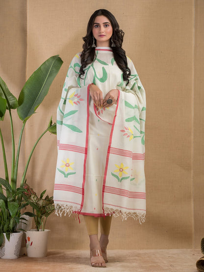 🌸Tantuj Lata — Jamdani Cotton Suit Set | Rihyaaz