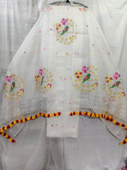 Pinjra – Muslin Handwoven Jamdani Suits | Perfect Summer Elegance