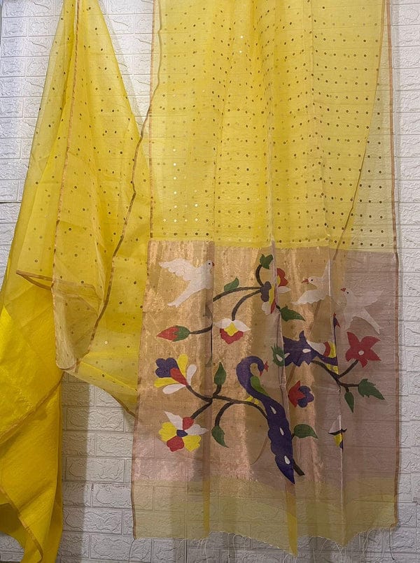 Goonj Traditional Resham Paithani saree with all-over sequin weave by Rihyaaz 