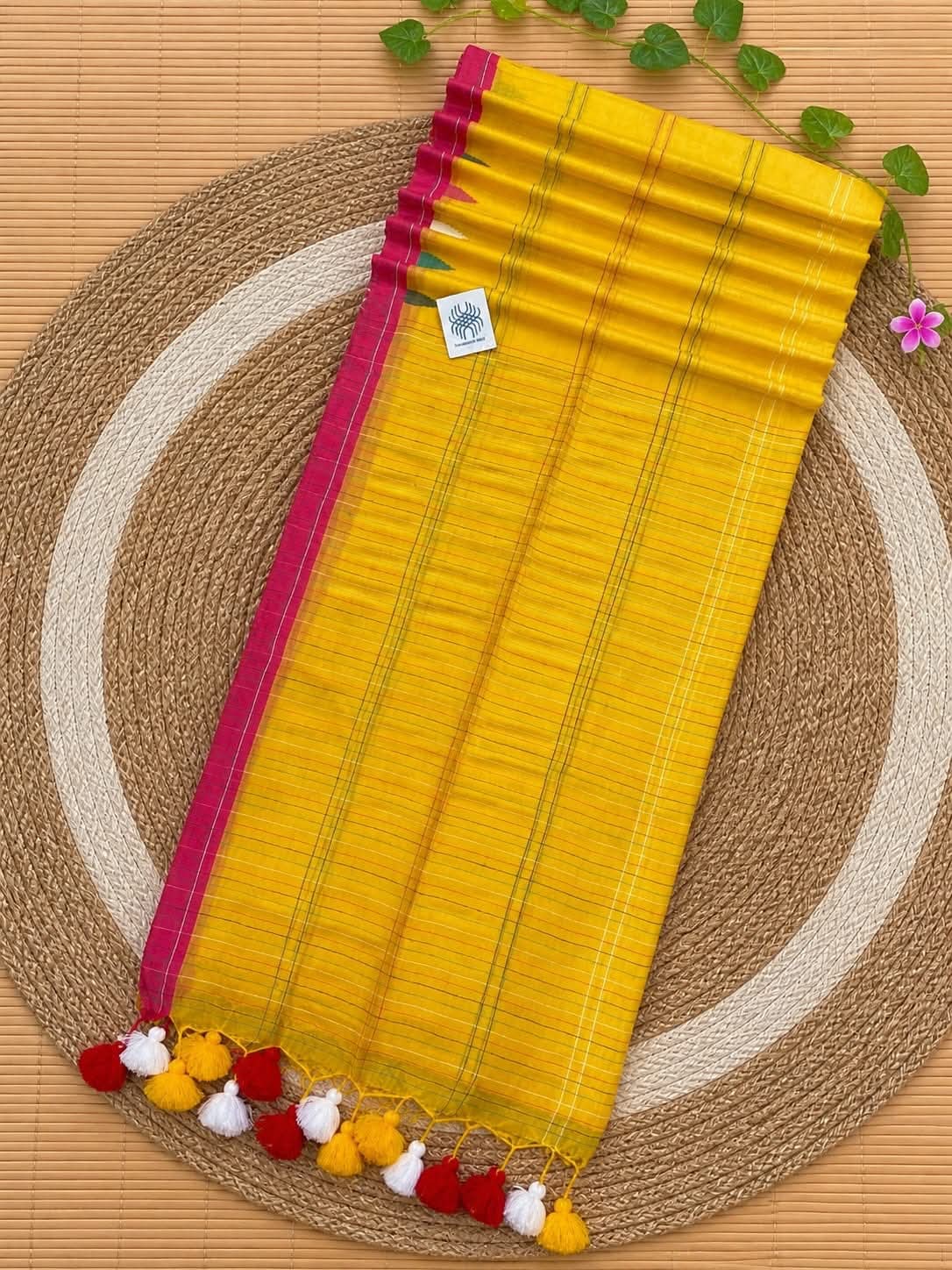Authentic premium quality handloom Mul Cotton Buti Jamdani saree in 100% pure cotton with running blouse piece by Rihyaaz