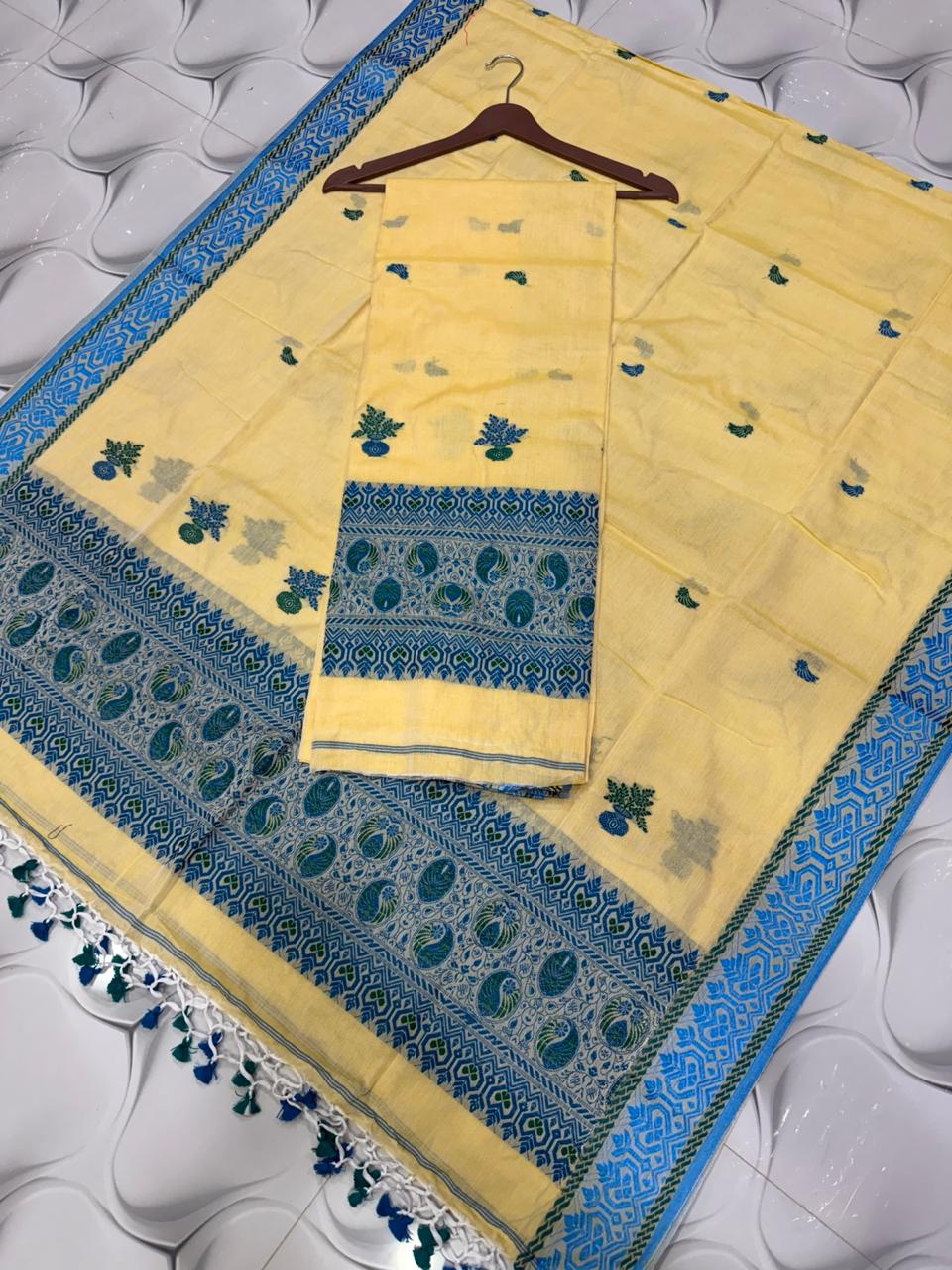 Rihyaaz Cotton Baluchuri Cotton-by-Cotton handwoven suit with 2.5 meter cotton top and 2.5 meter dupatta
