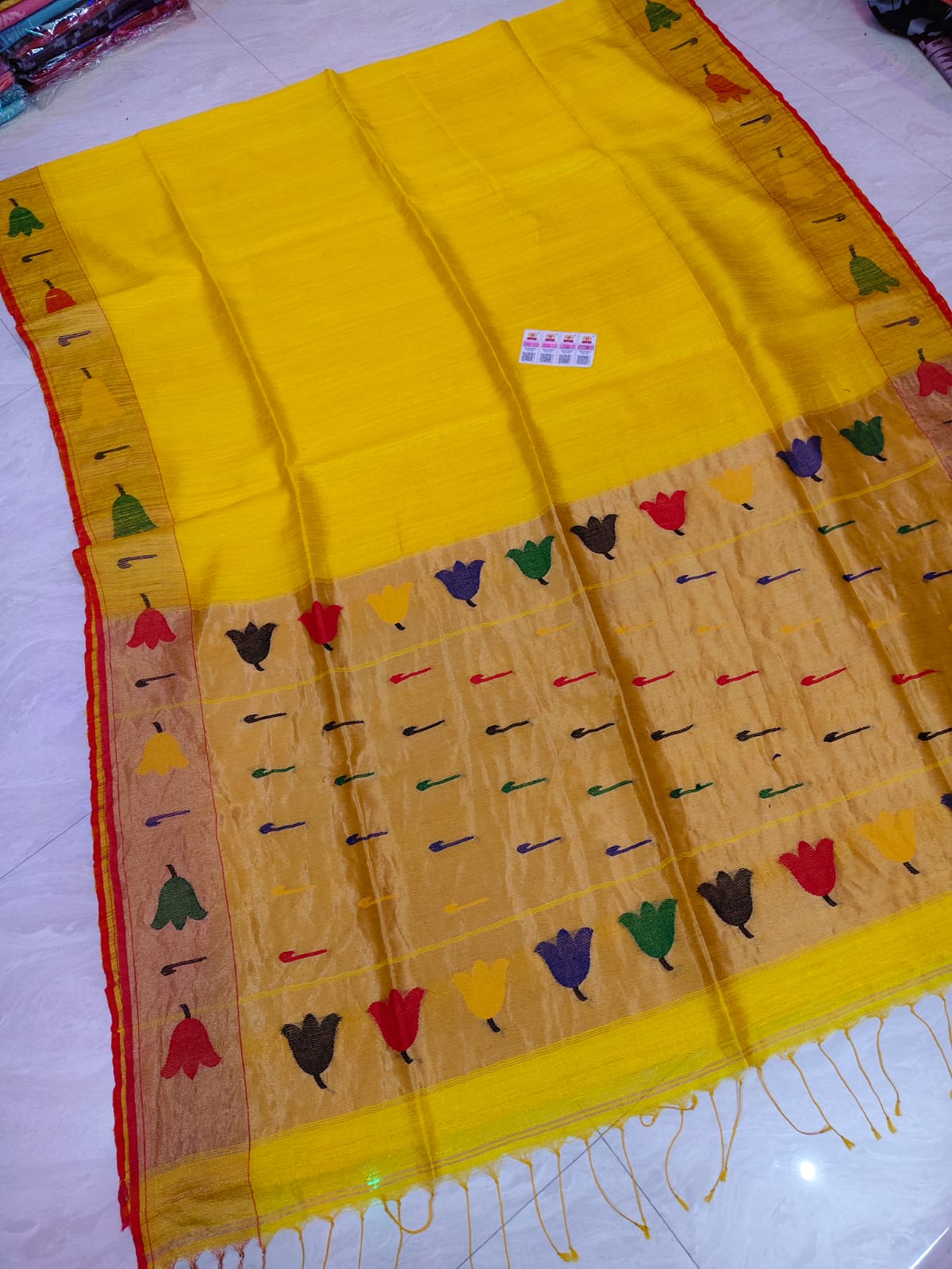 Ruhi Matka Silk Paithani saree with tissue palla by Rihyaaz, traditional handwoven Indian saree