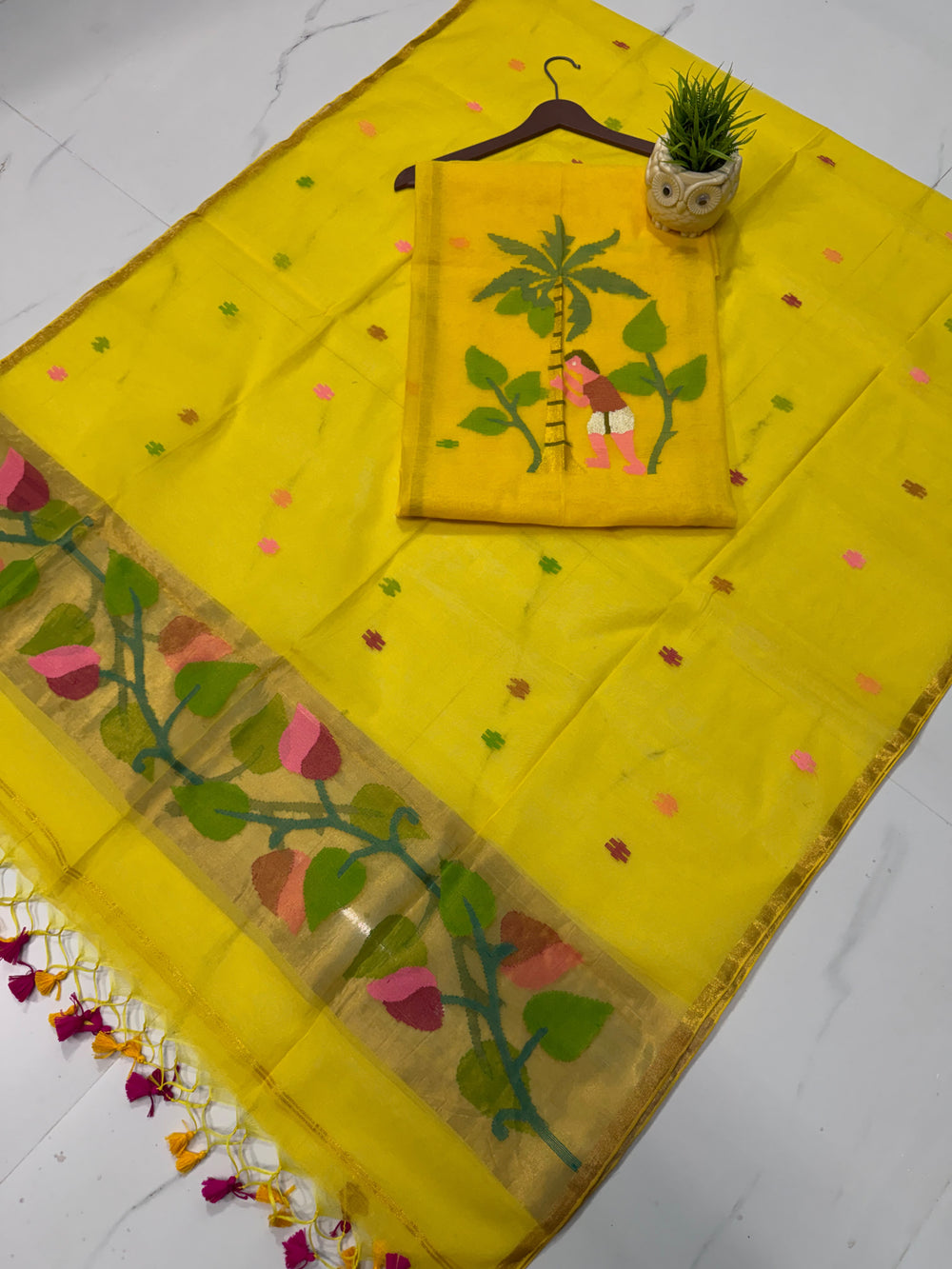 🍁Muslin Paithani Jamdani Handwoven Suit Set | Rihyaaz