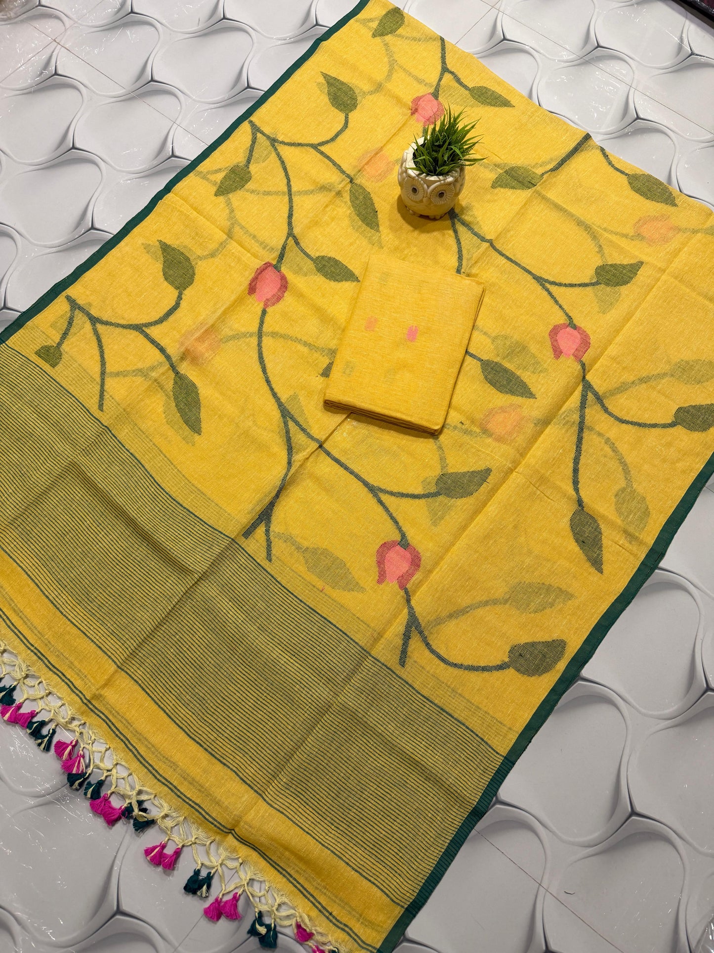 🍁 Pure Joyshree Linen Jamdani Handwoven Suits 🍁| Rihyaaz