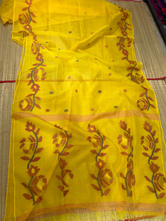 𝓢𝓻𝓲𝓵𝓪𝓽𝓱𝓪 – Pure Muslin Jamdani Saree | Premium Handwoven Saree | Rihyaaz