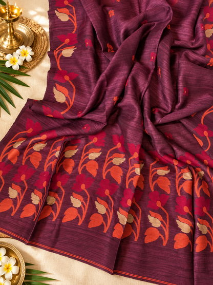 🌸Bokul | Pure Matka Tussar Jamdani Saree | Rihyaaz
