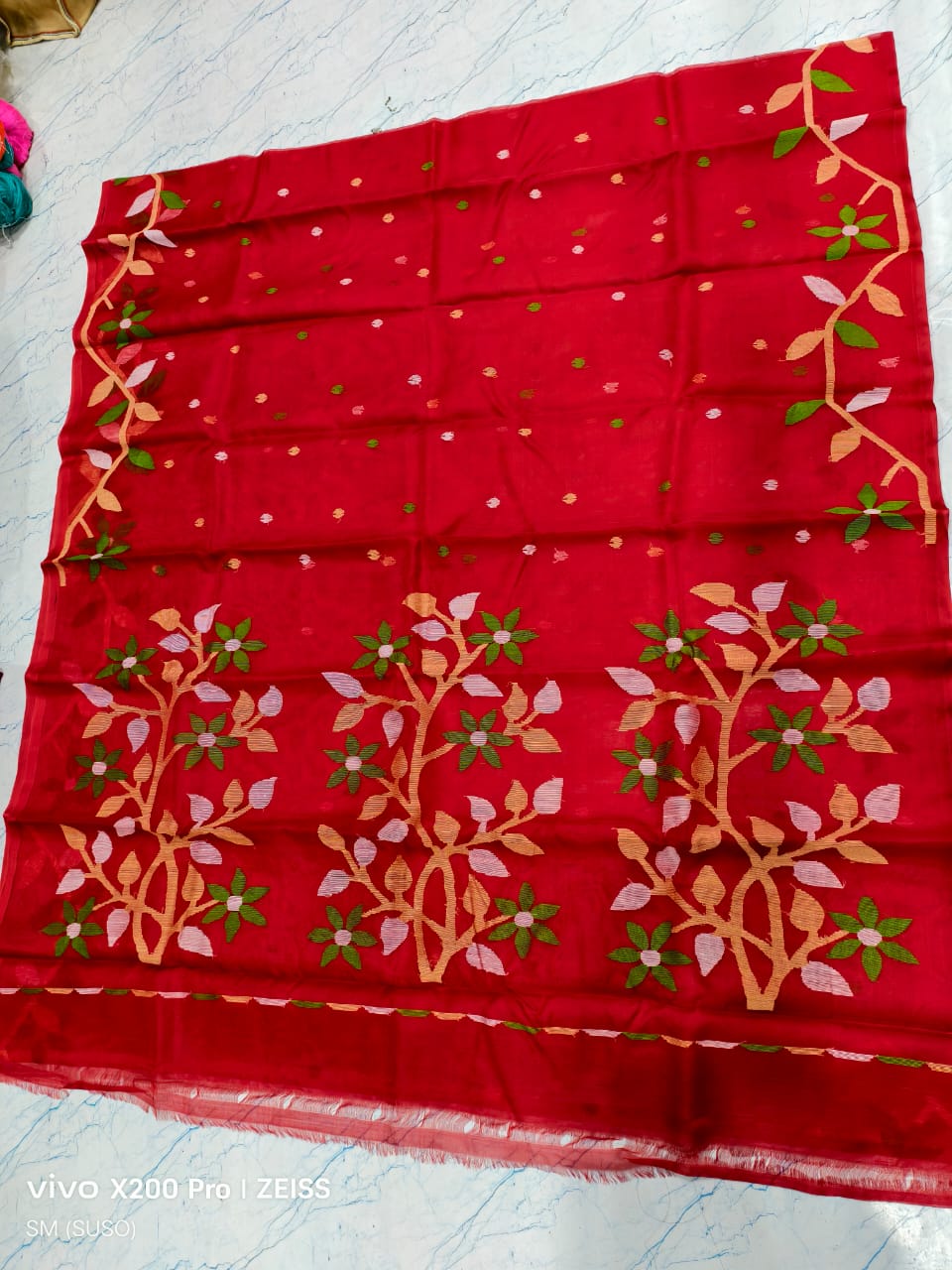 Hashnuhana - Pure Muslin Handwoven Jamdani Saree | Silk Mark Certified | Premium Quality