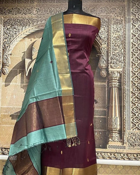 Roop Silk Maheshwari Suits – Premium Handwoven Top & 2.5m Dupatta | Elegant Ethnic Wear