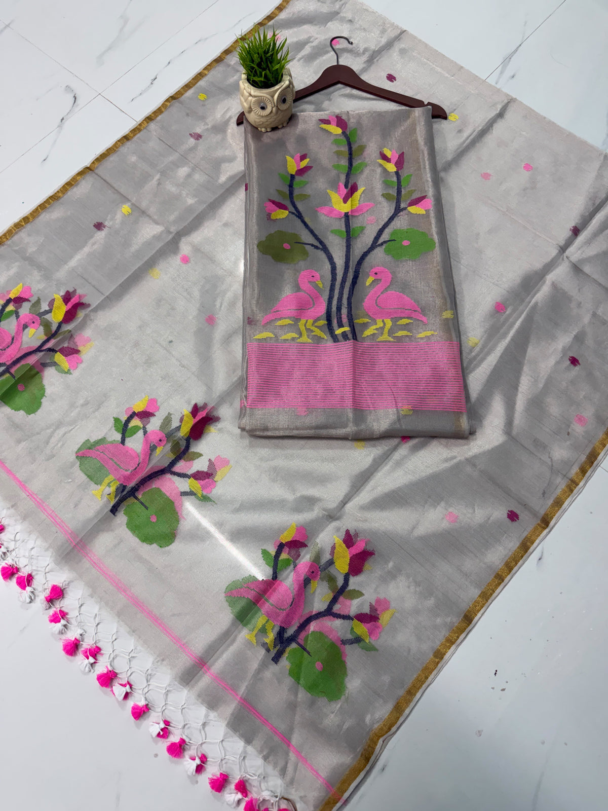 Sukh – Tissue Needle Jamdani Suit with Royal Sheen | Rihyaaz Fashions