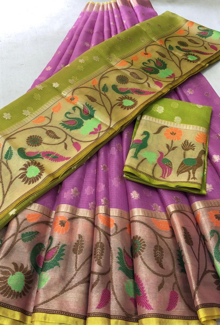 Mix Silk Resham Jari Weaving Unstitched Skirt- Dupatta- Blouse Set | Handloom Festive Wear