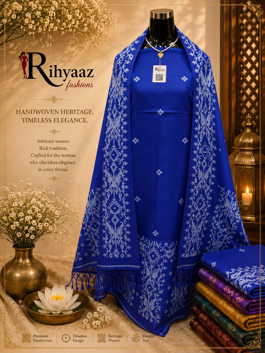 Kahini Gachi Tussar Jamdani Zari Detailing Kurta Dupatta Set | Rihyaaz