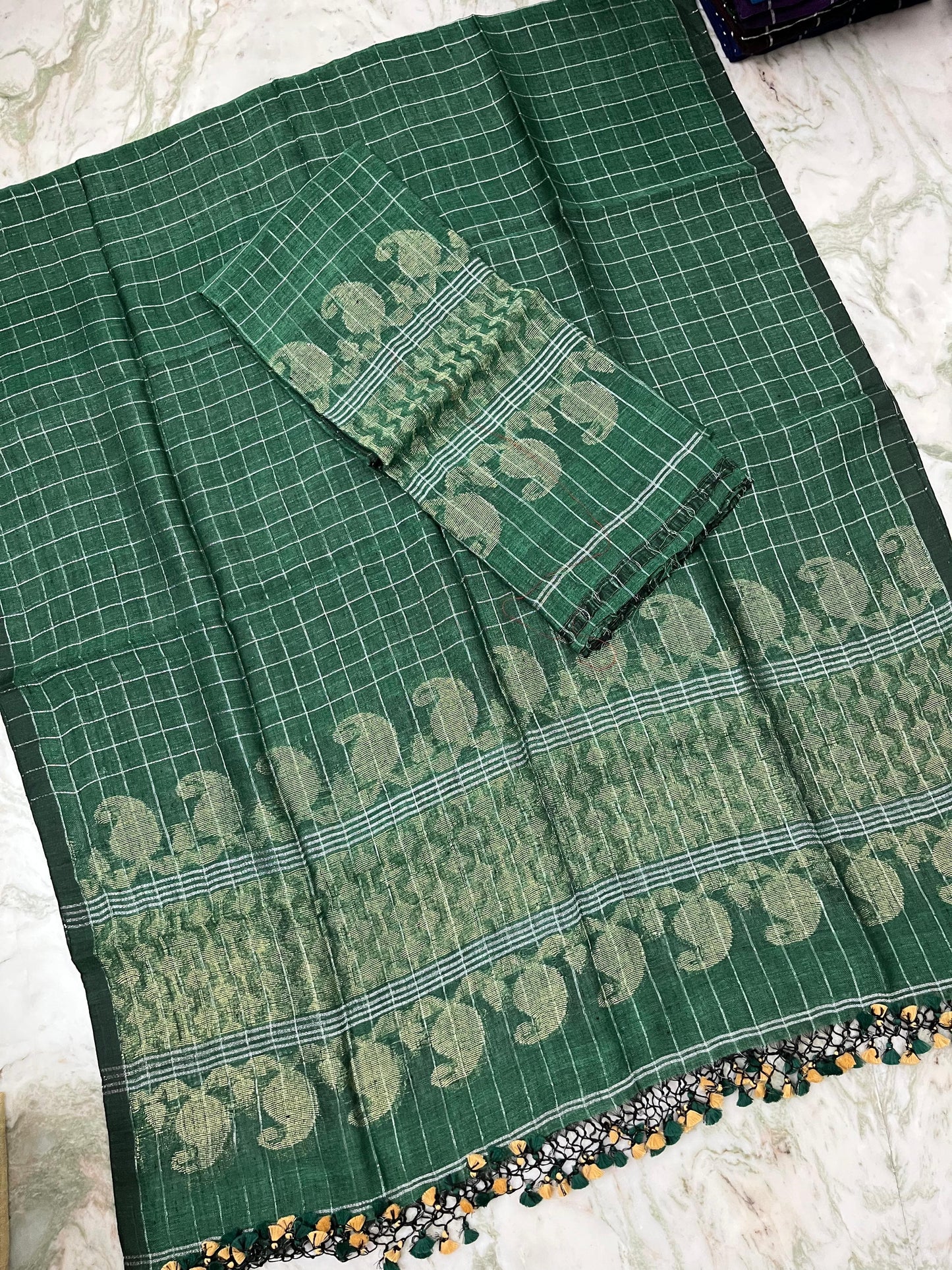 𝓒𝓱𝓸𝓴𝓱𝓪𝓻  Zari gadwal border zari checkered jayshree linen suits