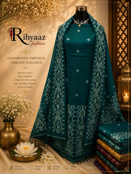 Kahini Gachi Tussar Jamdani Zari Detailing Kurta Dupatta Set | Rihyaaz