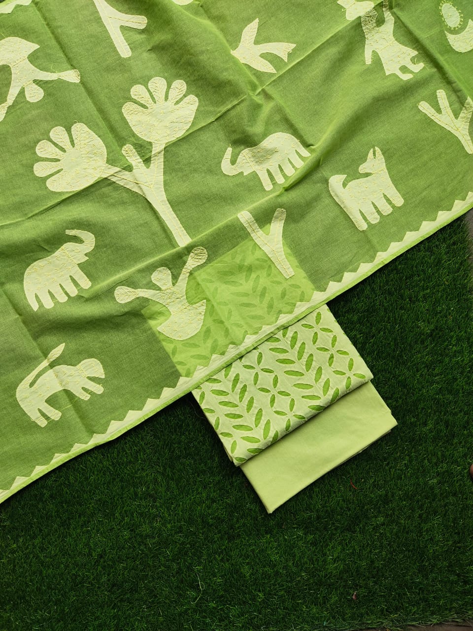 Sindhu the heritage old figure motif Rilli dupatta cotton suits