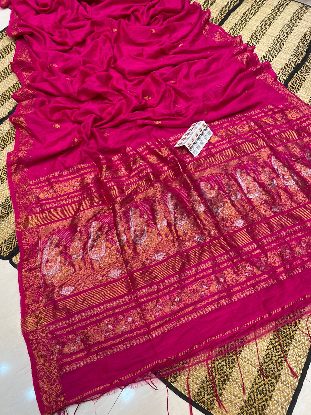 ✨ Authentic Pure Matka Handloom Doll Baluchuri Saree – Pure Reshom Matka ✨