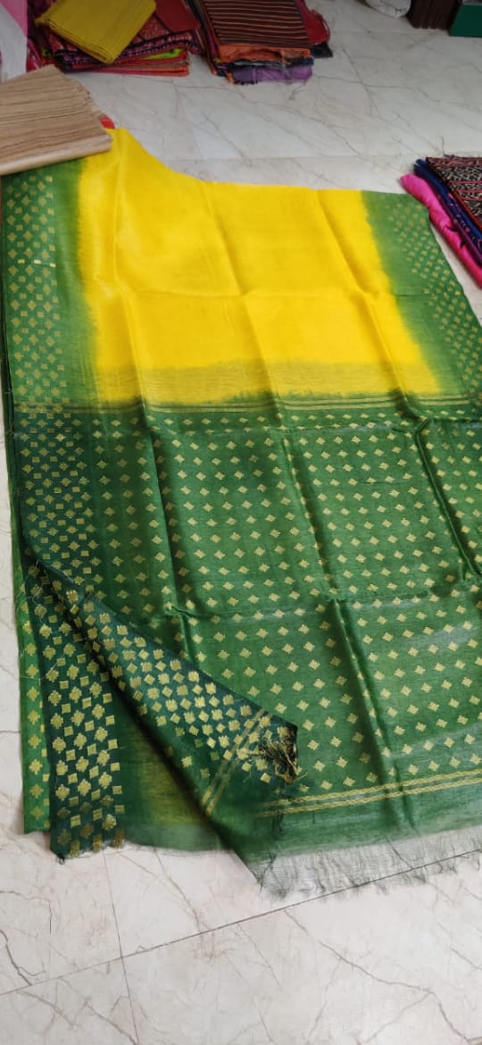 Keyalata – Pure Silk Linen Double Silander Design Saree