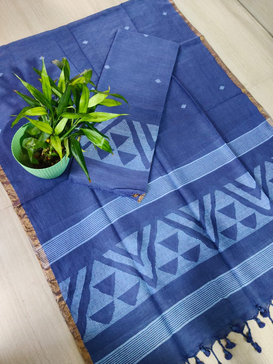 Shree Pure Jayashree and 120 Count Linen 2-piece suit set by Rihyaaz featuring a completely handwoven 3-meter kurta and 2.5-meter handwoven dupatta in premium luxury linen for festive and elegant ethnic wear.