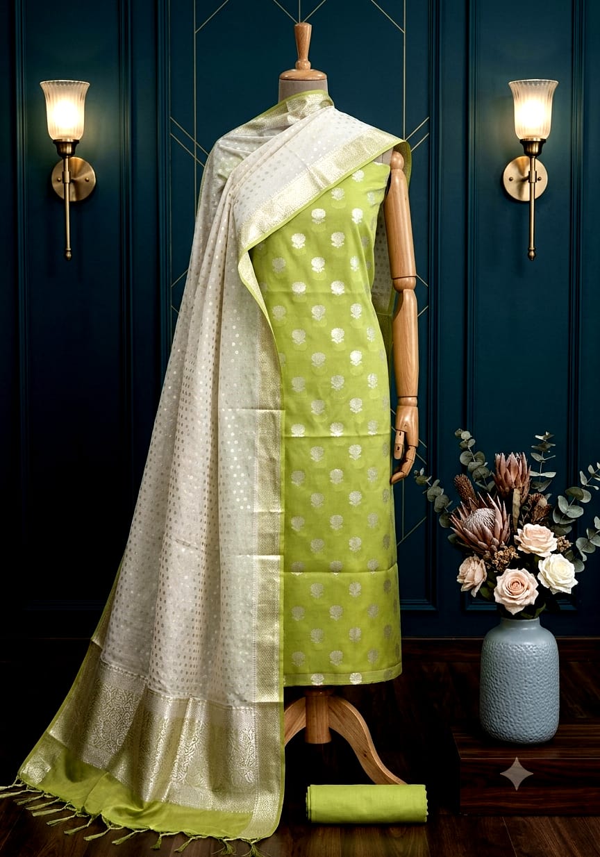 ✨ Exclusive Banarasi Unstitched Salwar Kameez with Dupatta ✨