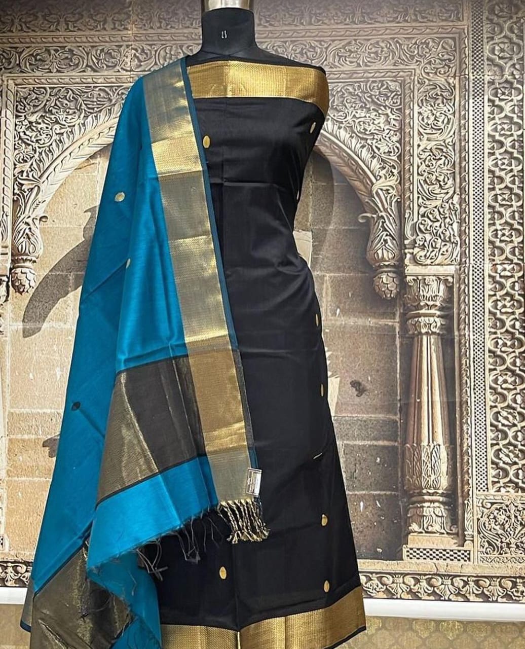 Roop Silk Maheshwari Suits – Premium Handwoven Top & 2.5m Dupatta | Elegant Ethnic Wear