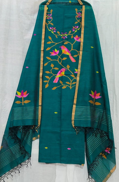 Parijat Mul Cotton Handwoven Needle Jamdani Suits – Premium 2.5m*2 Set