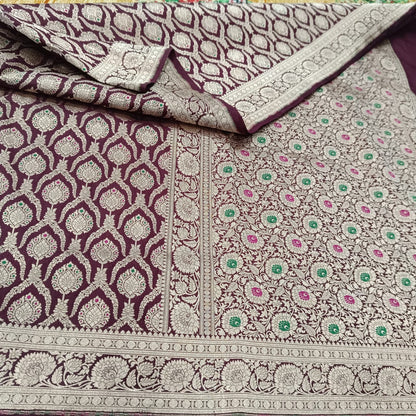 Pure Kattan Minakari Design Saree – Elegance Handcrafted in Tradition