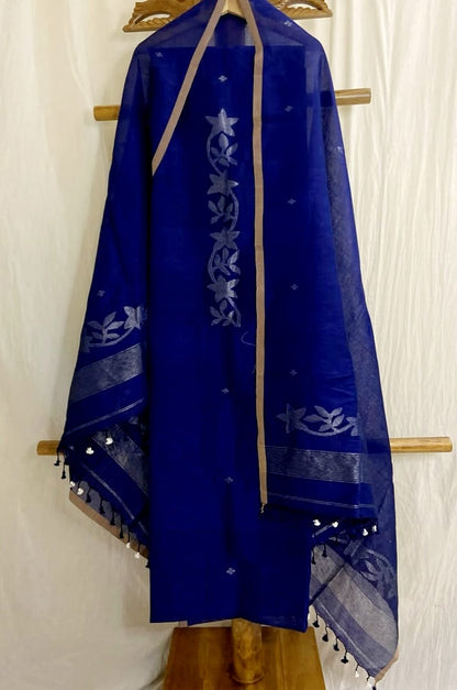 Ivy - Pure Jayshree Linen Suit by Rihyaaz with dual zari canopy-detail torso and matching canopy border dupatta in premium handwoven linen.