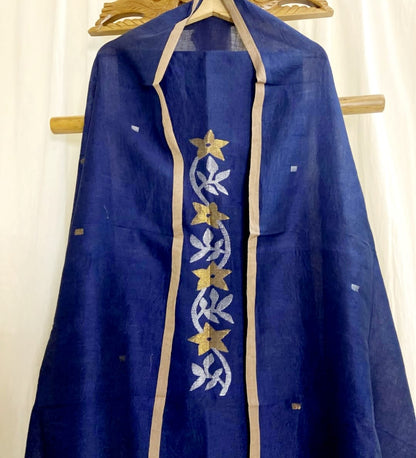Ivy - Pure Jayshree Linen Suit by Rihyaaz with dual zari canopy-detail torso and matching canopy border dupatta in premium handwoven linen.