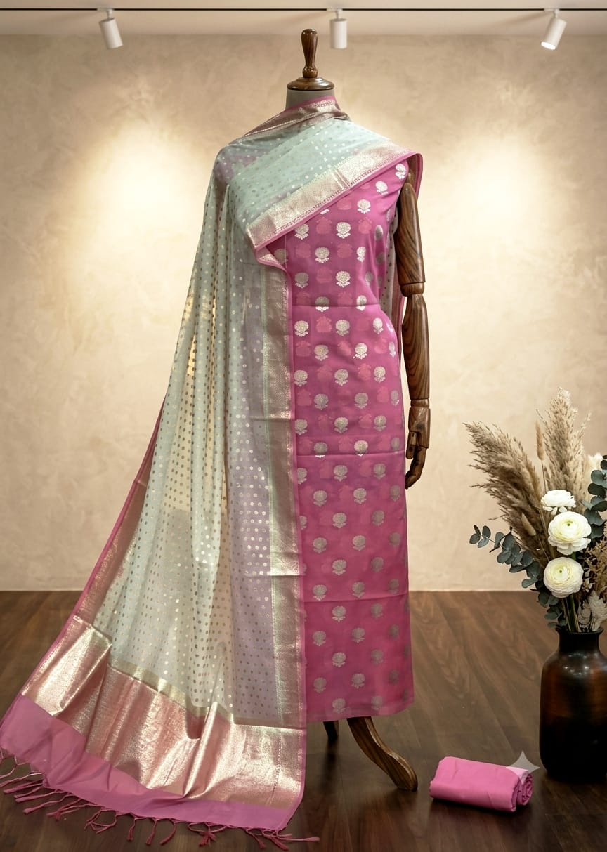 ✨ Exclusive Banarasi Unstitched Salwar Kameez with Dupatta ✨