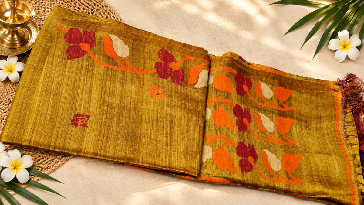 🌸Bokul | Pure Matka Tussar Jamdani Saree | Rihyaaz