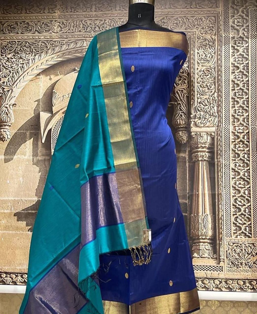 Roop Silk Maheshwari Suits – Premium Handwoven Top & 2.5m Dupatta | Elegant Ethnic Wear