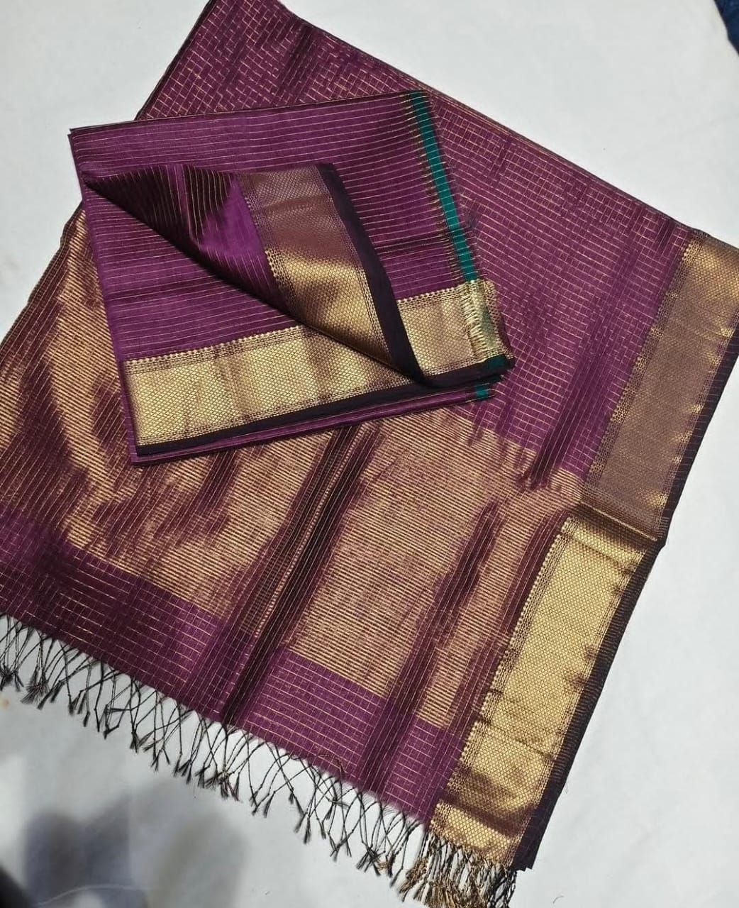 Maheshwari Handloom 2-Piece Suit – Golden Jari Elegance