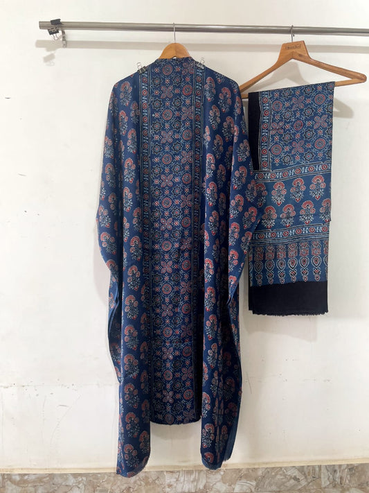 Neelam – Modal Silk Handblock Ajrakh Suits | Blue Shade | Premium Ethnic Wear