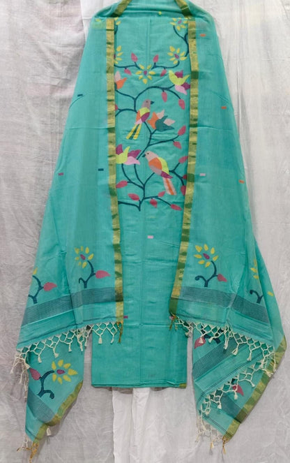 Parijat Mul Cotton Handwoven Needle Jamdani Suits – Premium 2.5m*2 Set