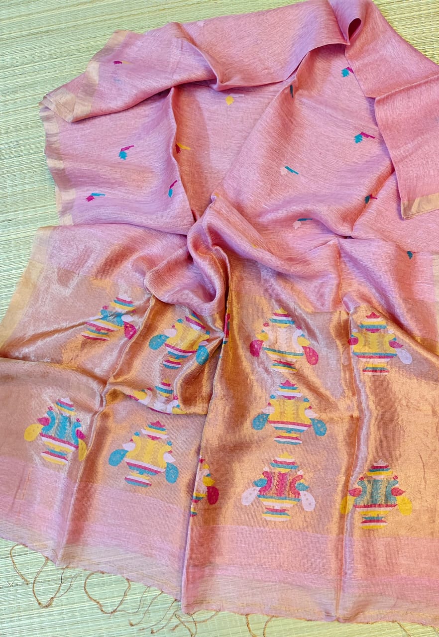 Sangli – Morbangdi Paithani Anchal Linen Silk Tissue Saree