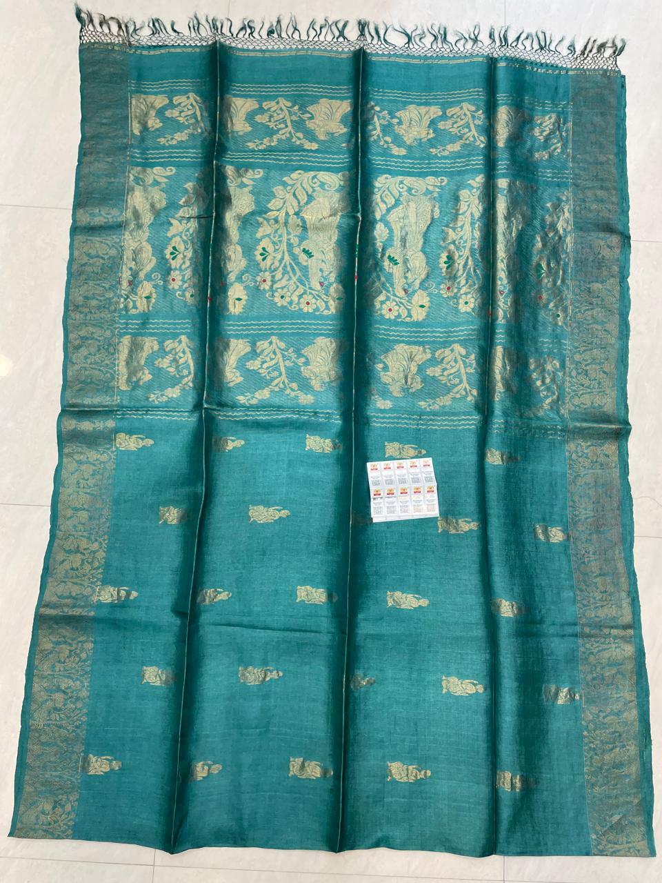 Authentic Pure Gachhi Tussar Handloom 3-Ply Doll Baluchuri Saree | Unique Weaving | Running BP | Govt. Silk Mark Certified