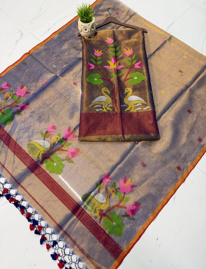 Sukh – Tissue Needle Jamdani Suit with Royal Sheen | Rihyaaz Fashions
