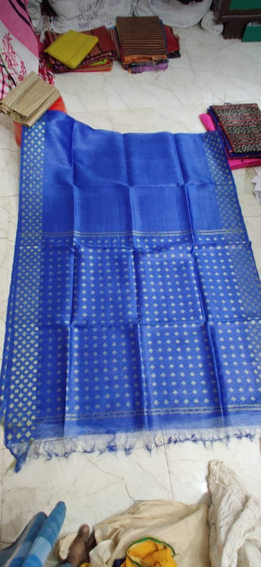 Keyalata – Pure Silk Linen Double Silander Design Saree