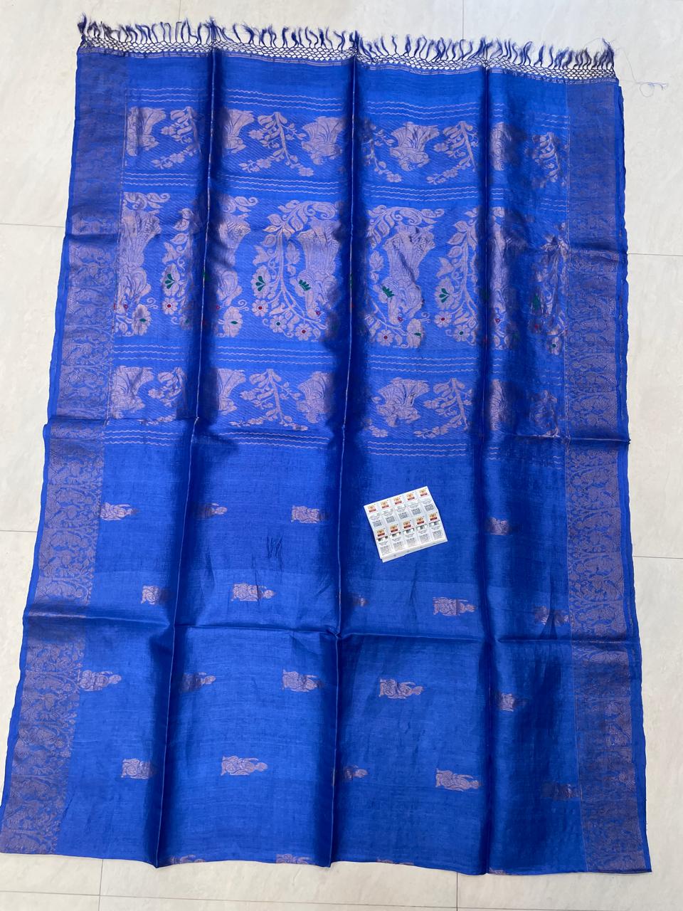 Authentic Pure Gachhi Tussar Handloom 3-Ply Doll Baluchuri Saree | Unique Weaving | Running BP | Govt. Silk Mark Certified