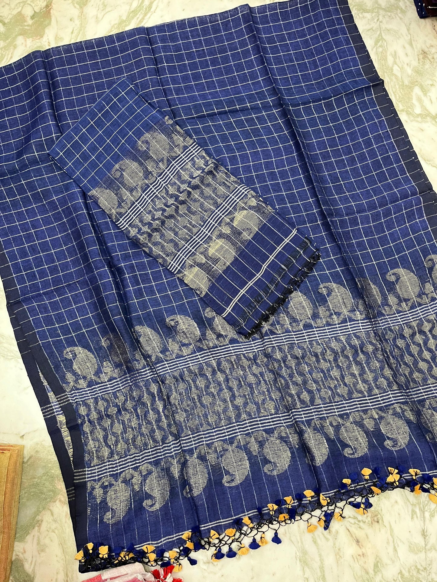 𝓒𝓱𝓸𝓴𝓱𝓪𝓻  Zari gadwal border zari checkered jayshree linen suits