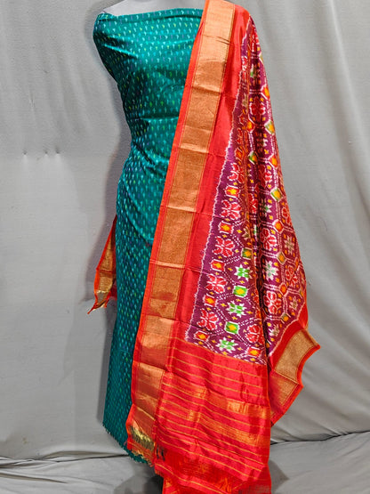 ✨ 𝓢𝓲𝓶𝓪𝔂𝓪-Gorgeous Pure Silk Patola Dupatta with Single Ikat Top ✨